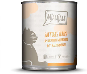 Produktbild von MjAMjAM Katzen Nassfutter Huhn mit Möhrchen Stückchen in Sauce für adulte Katzen 6x800g