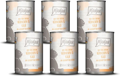 MjAMjAM Katzen Nassfutter Huhn und Kalb mit gedämpftem Kürbis Adult Getreidefrei 6x400g - 6 x 400 g – Bild 1 von 2