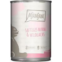 Produktbild von MjAMjAM Katzen Nassfutter Huhn und Wildlachs 6x400g