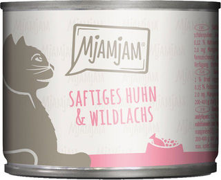 Produktbild von MjAMjAM Katzen Nassfutter Huhn und Wildlachs für alle Altersstufen 6x200g