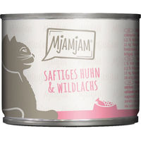 Produktbild von MjAMjAM Katzen Nassfutter Huhn und Wildlachs für alle Altersstufen 6x200g