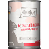 Produktbild von MjAMjAM Katzen Nassfutter Hühnchen mit Erdbeeren Stückchen in Sauce getreidefrei Adult 6 x 400 g - 400 g