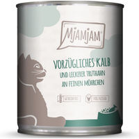 Produktbild von MjAMjAM Katzen Nassfutter Kalb und Truthahn mit Möhrchen Stückchen in Sauce, Getreidefrei, 6 x 800 g - 6 x 800 g