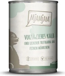 MjAMjAM Katzen Nassfutter Kalb und Truthahn Stückchen in Sauce getreidefrei ohne Zucker 6 x 400 g - 6 x 400 g – Bild 1 von 6