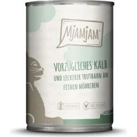 Produktbild von MjAMjAM Katzen Nassfutter Kalb und Truthahn Stückchen in Sauce getreidefrei ohne Zucker 6 x 400 g - 6 x 400 g