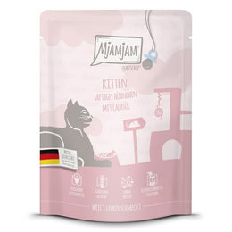 MjAMjAM Katzen Nassfutter Kitten Huhn mit Lachs getreidefrei 6 x 300 g - 300 g – Bild 1 von 9