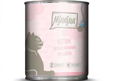 MjAMjAM Katzen Nassfutter Kitten Huhn mit Lachsöl Getreidefrei 6 x 800 g - 6 x 800 g – Bild 1 von 8