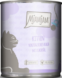 MjAMjAM Katzen Nassfutter Kitten Kalb mit Lachs, getreidefrei mit hohem Fleischanteil, 6 x 800 g - 800 g – Bild 1 von 6