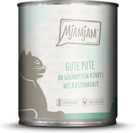 Produktbild von MjAMjAM Katzen Nassfutter Pute mit gedämpftem Kürbis Adult 6x800g
