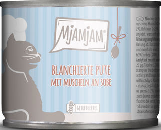 MjAMjAM Katzen Nassfutter Pute mit Muscheln in Soße, getreidefrei und glutenfrei, 6 x 185 g - 185 g – Bild 1 von 3