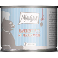Produktbild von MjAMjAM Katzen Nassfutter Pute mit Muscheln in Soße, getreidefrei und glutenfrei, 6 x 185 g - 185 g