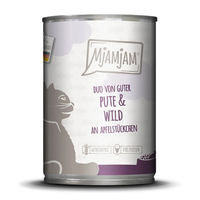 Produktbild von MjAMjAM Katzen Nassfutter Pute und Wild mit Stückchen getreidefrei ohne Zucker 6 x 400 g - 6 x 400 g