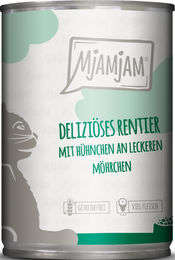 MjAMjAM Katzen Nassfutter Rentier mit Huhn und Möhren Stückchen in Sauce, Getreidefrei, Hoher Fleischanteil, 6 x 400 g - 6 x 400 g – Bild 1 von 4