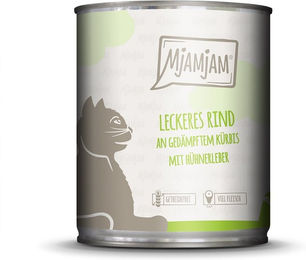 Produktbild von MjAMjAM Katzen Nassfutter Rind an gedämpftem Kürbis Adult 6x800g