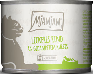 MjAMjAM Katzen Nassfutter Rind mit Kürbis Stückchen in Sauce getreidefrei glutenfrei Adult 6 x 200 g - 6 x 200 g – Bild 1 von 3