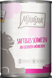 MjAMjAM Katzen Nassfutter Schwein mit Karotten Stückchen in Sauce Getreidefrei Adult 6 x 400 g - 400 g – Bild 1 von 4