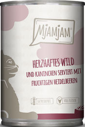 MjAMjAM Katzen Nassfutter Wild und Kaninchen mit Heidelbeeren Stückchen in Sauce Adult Glutenfrei 6 x 400 g - 6 x 400 g – Bild 1 von 3