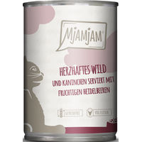 Produktbild von MjAMjAM Katzen Nassfutter Wild und Kaninchen mit Heidelbeeren Stückchen in Sauce Adult Glutenfrei 6 x 400 g - 6 x 400 g