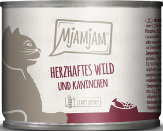 MjAMjAM Katzen Nassfutter Wild und Kaninchen mit Heidelbeeren Stückchen in Soße Glutenfrei Adult 6 x 200 g - 6 x 200 g – Bild 1 von 4