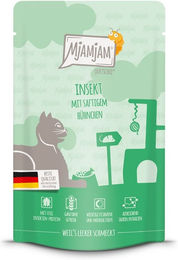 Produktbild von MjAMjAM Katzen Quetschie Creme Insekt mit Huhn hoher Fleischanteil 12x125g