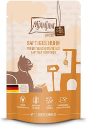 Produktbild von MjAMjAM Katzen-Quetschie Hühnchen Creme mit hohem Fleischanteil 12x125g