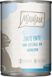 Produktbild von MjAMjAM Katzenfutter Ente und Geflügel mit Möhrchen in Sauce 6x400g