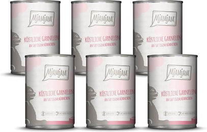 Produktbild von MjAMjAM Katzenfutter Garnelen mit Huhn getreidefrei ohne Konservierungsstoffe und Zucker 1000g - 6 x 400 g