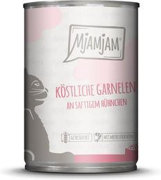 Produktbild von MjAMjAM Katzenfutter Garnelen mit Hühnchen 24x400g - 24 x 400 g