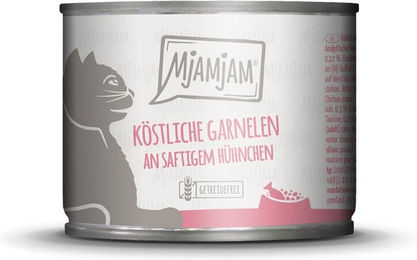 Produktbild von MjAMjAM Katzenfutter Garnelen mit Hühnchen 6x200g