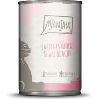Produktbild von MjAMjAM Katzenfutter Huhn und Lachs mit hohem Fleischanteil Stückchen in Sauce Adult 6 x 400 g - 6 x 400 g