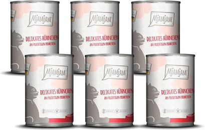 Produktbild von MjAMjAM Katzenfutter Hühnchen mit Erdbeeren getreidefrei ohne Zucker und Konservierungsstoffe 2400g