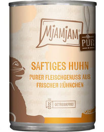 Produktbild von MjAMjAM Katzenfutter Hühnchen mit hohem Fleischanteil für alle Altersstufen 24x400g