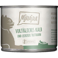 Produktbild von MjAMjAM Katzenfutter Kalb und Truthahn mit Möhrchen 24x200g