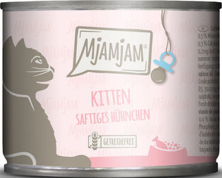 MjAMjAM Katzenfutter Kitten Huhn mit Lachsöl Stückchen in Sauce 6 x 200 g - 6 x 200 g – Bild 1 von 4