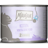 Produktbild von MjAMjAM Katzenfutter Kitten Kalb mit Lachsöl Stückchen in Sauce 6 x 200 g - 6 x 200 g