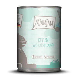 Produktbild von MjAMjAM Katzenfutter Kitten Pute mit Lachsöl hoher Fleischanteil 6 x 400 g - 6 x 400 g
