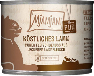 Produktbild von MjAMjAM Katzenfutter Lamm Monoprotein für alle Altersstufen 24x200g
