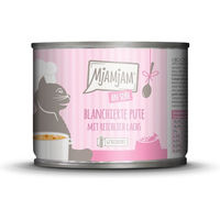 Produktbild von MjAMjAM Katzenfutter Pute mit Lachs in Sauce 24x185g