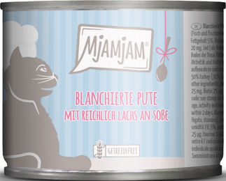 MjAMjAM Katzennahrung Kitten Pute und Lachs in Soße getreidefrei 6 x 185 g - 6 x 185 g – Bild 1 von 13