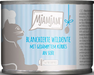 MjAMjAM Katzennahrung Kitten Wildente mit Kürbis in Soße getreidefrei 6 x 185 g - 185 g – Bild 1 von 13