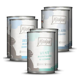 MjAMjAM Katzennassfutter Mixpaket II Adult Getreidefrei Stückchen in Sauce Ente Geflügel Huhn Pute 6 x 400 g - 6 x 400 g – Bild 1 von 4