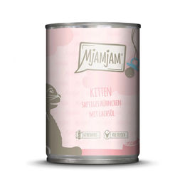 Produktbild von MjAMjAM Kitten Nassfutter Huhn mit Lachsöl 24x400g
