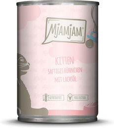 Produktbild von MjAMjAM Kitten Nassfutter Hühnchen mit Lachsöl 24x400g