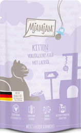 MjAMjAM Kitten Nassfutter Kalb mit Lachsöl 12 x 125 g - 12 x 125 g – Bild 1 von 2