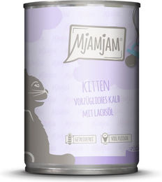 Produktbild von MjAMjAM Kitten Nassfutter Kalb mit Lachsöl getreidefrei und ohne Zucker 6x400g - 6 x 400 g