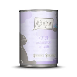 Produktbild von MjAMjAM Kitten Nassfutter Kalb mit Lachsöl getreidefrei und ohne Zucker 6x400g