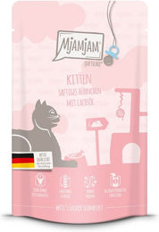 Produktbild von MjAMjAM Kitten Quetschie Hühnchen mit Lachsöl 12x125g