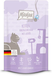 Produktbild von MjAMjAM Kitten Quetschie Kalb mit Lachsöl 48x125g - 48 x 125 g
