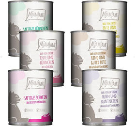 Produktbild von MjAMjAM Mixpaket 7 Katzenfutter ohne Zucker 6x800g