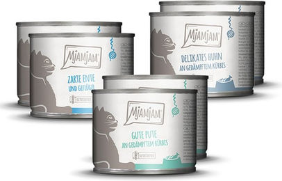 Produktbild von MjAMjAM Mixpaket II Hundefutter getreidefrei mit hohem Fleischanteil 24x200g